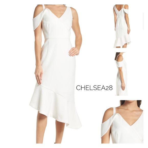Chelsea28 Dresses & Skirts - 🆕Chelsea28 White Asymmetrical Cocktail Dress SZ 0